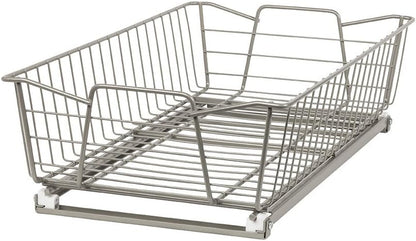 14 in. Pull Out Cabinet Organizer, Heavy Duty, Slide Out Pantry Shelves Drawers for Kitchen, Bathroom, Nickel