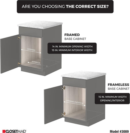 14 in. Pull Out Cabinet Organizer, Heavy Duty, Slide Out Pantry Shelves Drawers for Kitchen, Bathroom, Nickel