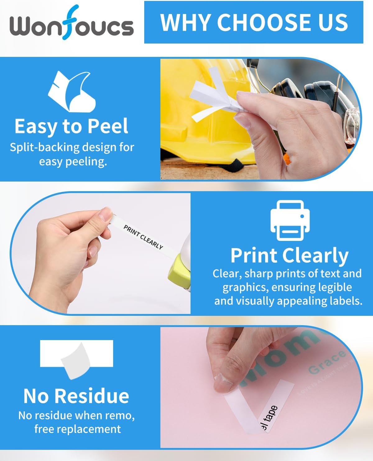 TZe Label Maker Tape 12mm 0.47" White Laminated Replacement for Brother P-Touch Label Tape TZe-231 TZe231 Compatible with Brother Ptouch PTD210 PT-D220 PTH110 PT-D400, 4-Pack