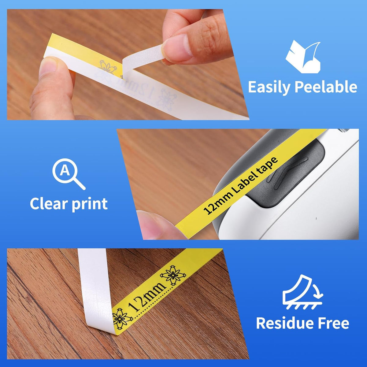 TZe Label Maker Tape 12mm 0.47" White Laminated Replacement for Brother P-Touch Label Tape TZe-231 TZe231 Compatible with Brother Ptouch PTD210 PT-D220 PTH110 PT-D400, 4-Pack