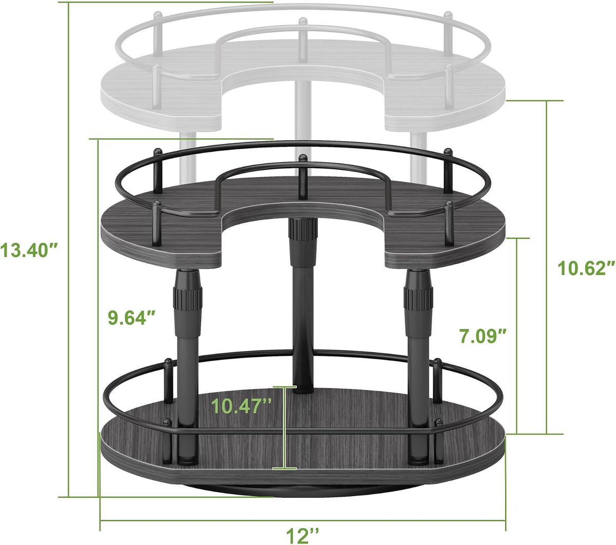 Across-Star Lazy-Susan-Organizer-Spice-Rack, Rotating Spice Organizer For Cabinet Pantry, Seasoning Holder Spice Shelf With Adjustable Height, Kitchen Counter Shelf Countertop Organizer