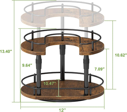 Across-Star Lazy-Susan-Organizer-Spice-Rack, Rotating Spice Organizer For Cabinet Pantry, Seasoning Holder Spice Shelf With Adjustable Height, Kitchen Counter Shelf Countertop Organizer