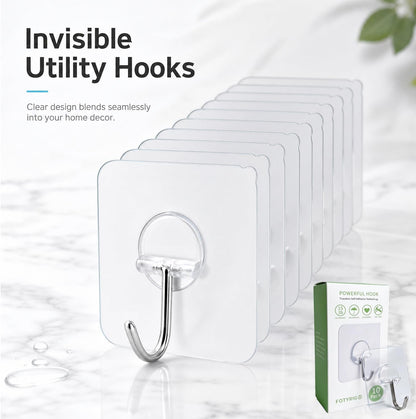 Adhesive Hooks Heavy Duty, 15lb(Max) 180 Degree Rotating Wall Sticky Hooks for Hanging Wall Hangers Without Nails Seamless Stick on Bathroom Kitchen Office Outdoors-10 Packs