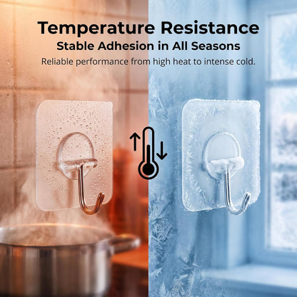 Adhesive Hooks Heavy Duty, 15lb(Max) 180 Degree Rotating Wall Sticky Hooks for Hanging Wall Hangers Without Nails Seamless Stick on Bathroom Kitchen Office Outdoors-10 Packs