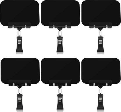 14 Pack Sign Labels Clip Holder, Plastic Food Tray Label Holder, Reusable Labels Clip on Sign Holders for Cup Bowl Pan Buffet Deli Trays Board Bake Signs