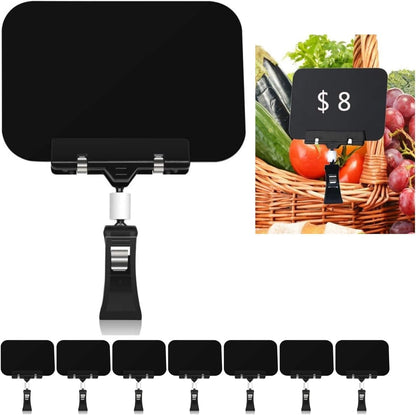 14 Pack Sign Labels Clip Holder, Plastic Food Tray Label Holder, Reusable Labels Clip on Sign Holders for Cup Bowl Pan Buffet Deli Trays Board Bake Signs