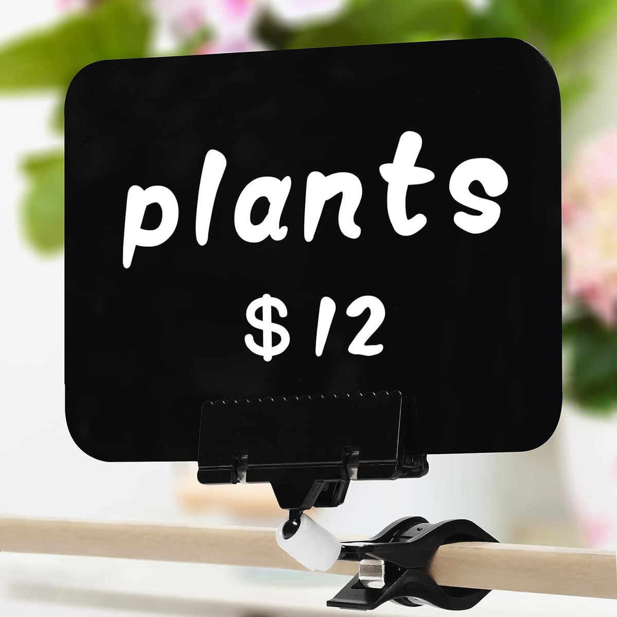 14 Pack Sign Labels Clip Holder, Plastic Food Tray Label Holder, Reusable Labels Clip on Sign Holders for Cup Bowl Pan Buffet Deli Trays Board Bake Signs