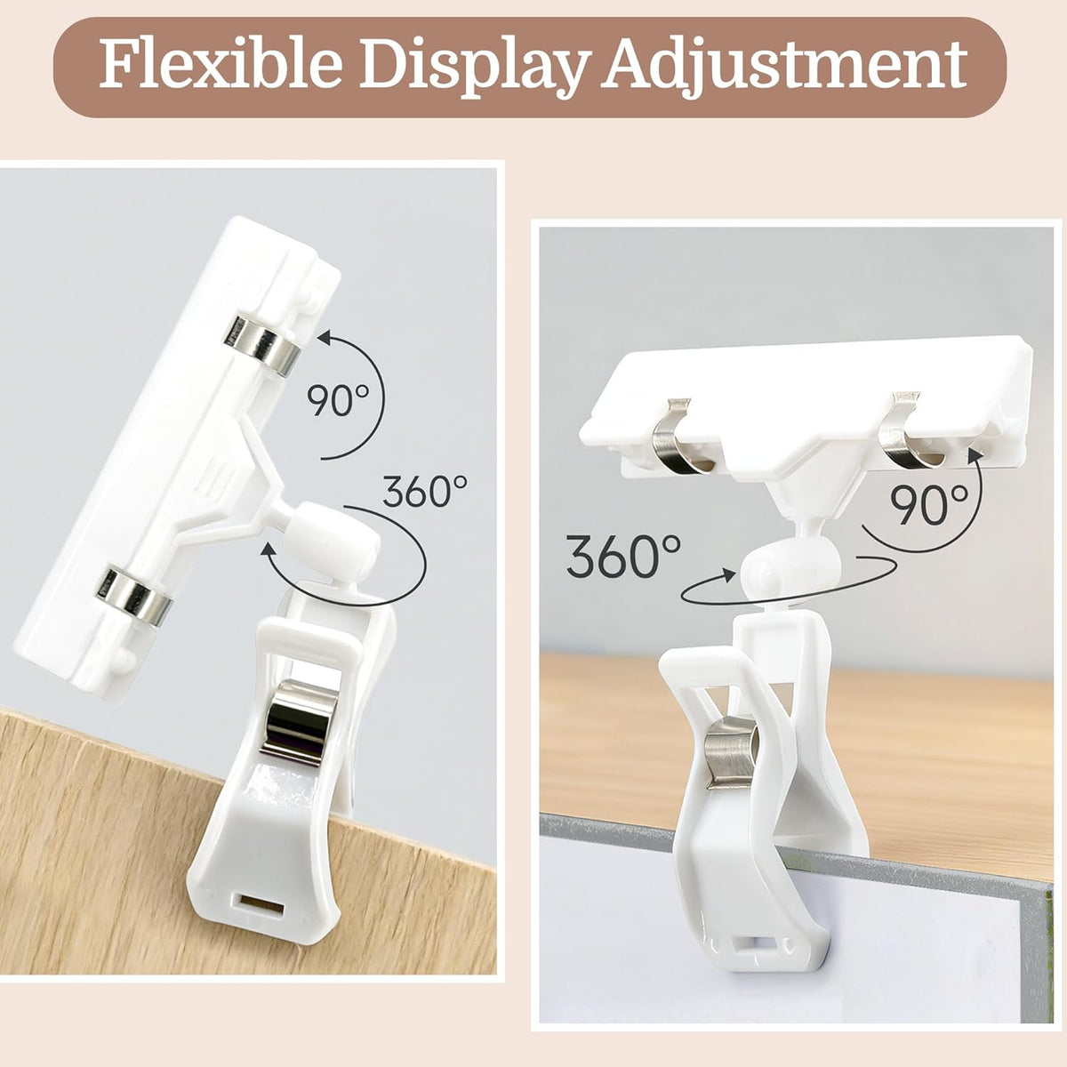 14 Pack Sign Labels Clip Holder, Plastic Food Tray Label Holder, Reusable Labels Clip on Sign Holders for Cup Bowl Pan Buffet Deli Trays Board Bake Signs