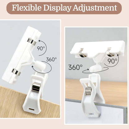 14 Pack Sign Labels Clip Holder, Plastic Food Tray Label Holder, Reusable Labels Clip on Sign Holders for Cup Bowl Pan Buffet Deli Trays Board Bake Signs