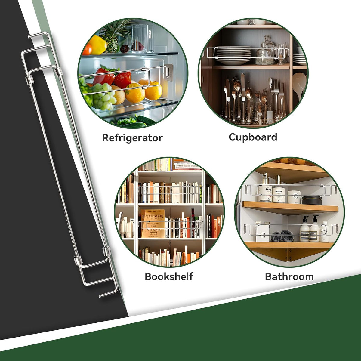 Double RV Refrigerator Bar, 16"-28" Adjustable Fridge Tension Rod