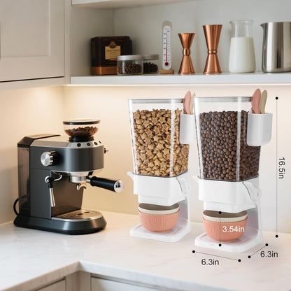 Cereal Dispenser Countertop Red 2 Pack with Creal Bowls Spoons Cutlery Box, Cereal Containers Storage - Not Easy to Crush Food, Dry Food Dispenser For Pantry Candy Snack