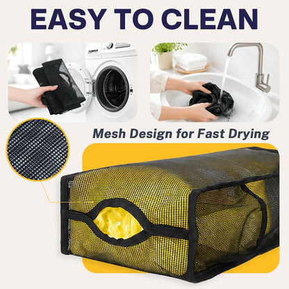 Plastic Bag Holder, Large Mesh Grocery Bag Holder for Plastic Bags (Black) | Heavy Duty Grocery Bag Holder for Plastic Bags Groceries Store, Large Plastic Bag Holders for Grocery Bags Groceries Store