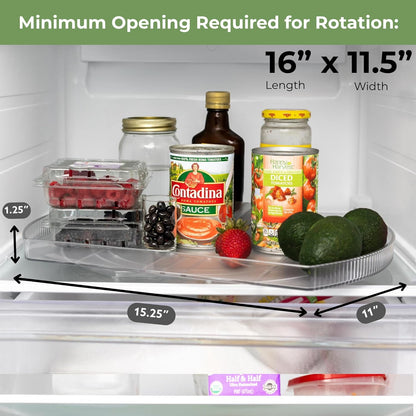 NOSTA Home Rotating Lazy Susan for Refrigerator - Square Lazy Susan - Refrigerator Lazy Susan Organizer - Rotating Fridge Organizer - Large (16.5x11)
