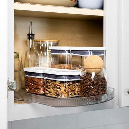 NOSTA Home Rotating Lazy Susan for Refrigerator - Square Lazy Susan - Refrigerator Lazy Susan Organizer - Rotating Fridge Organizer - Large (16.5x11)