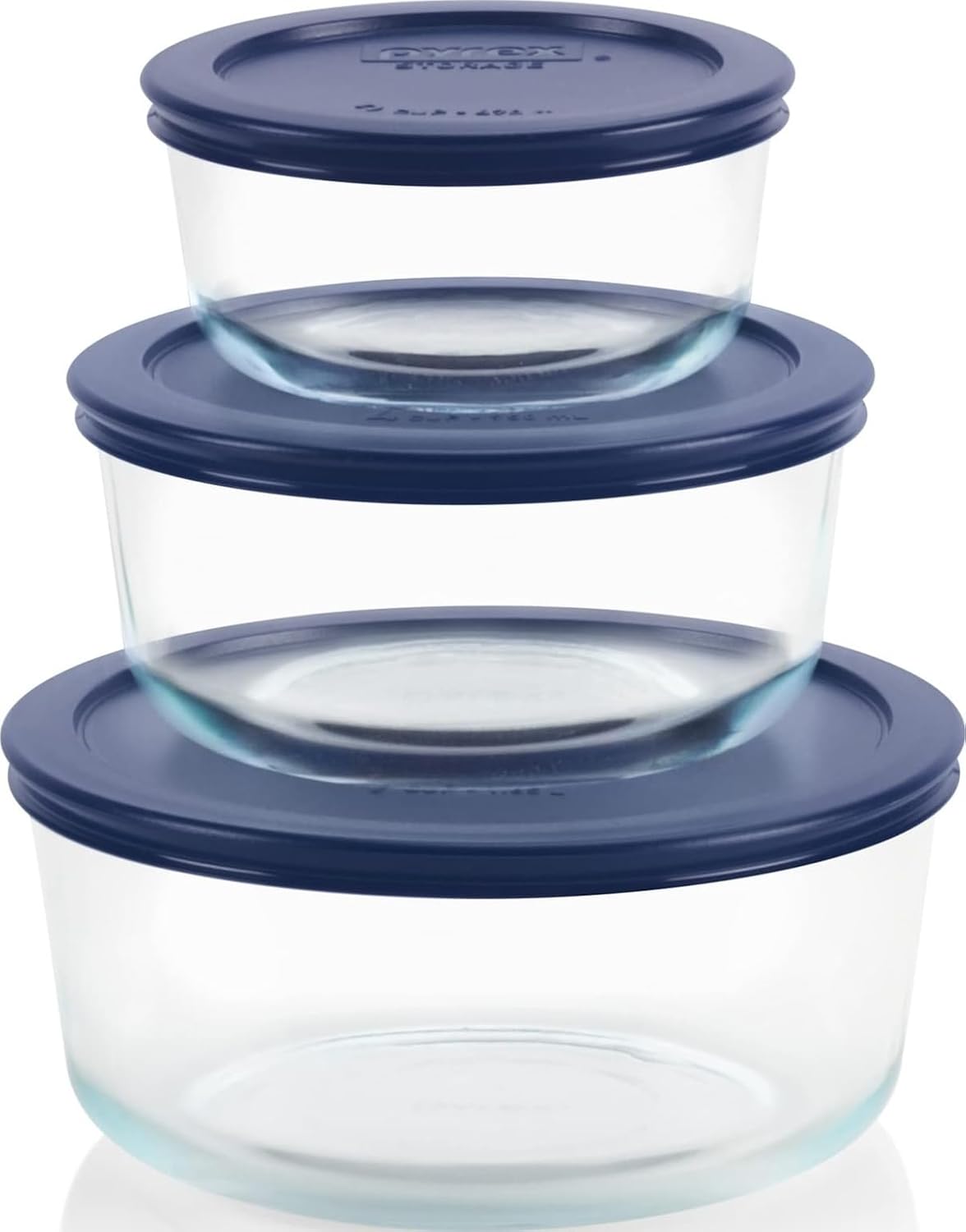 Simply Store (3-Pack) Glass Food Storage Containers Set (2, 4, 7 Cup)
