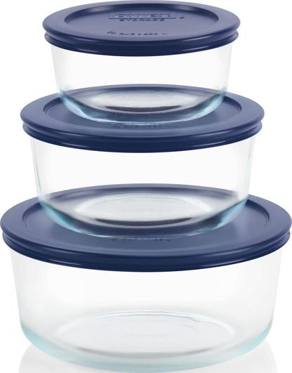 Simply Store (3-Pack) Glass Food Storage Containers Set (2, 4, 7 Cup)