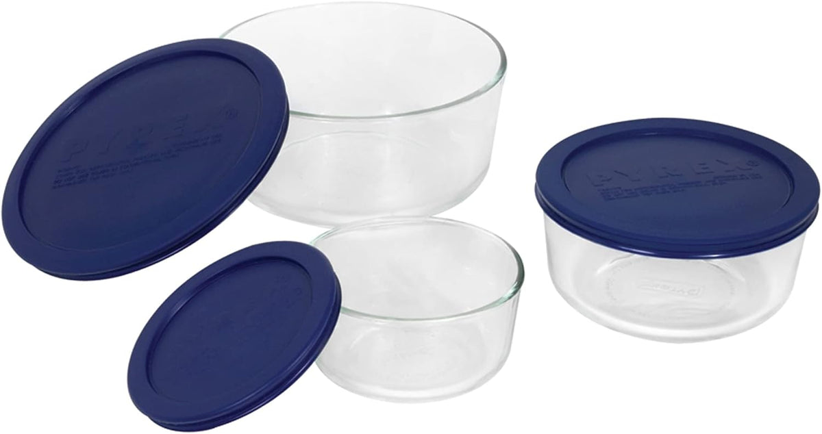 Simply Store (3-Pack) Glass Food Storage Containers Set (2, 4, 7 Cup)