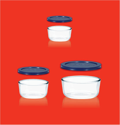 Simply Store (3-Pack) Glass Food Storage Containers Set (2, 4, 7 Cup)