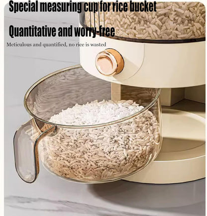 11LB Rice Dispenser, Large Grain Container Storage with Lid Measuring Cylinder Household Cereal Dispenser Bucket for Kitchen Soybean Corn(11lb)