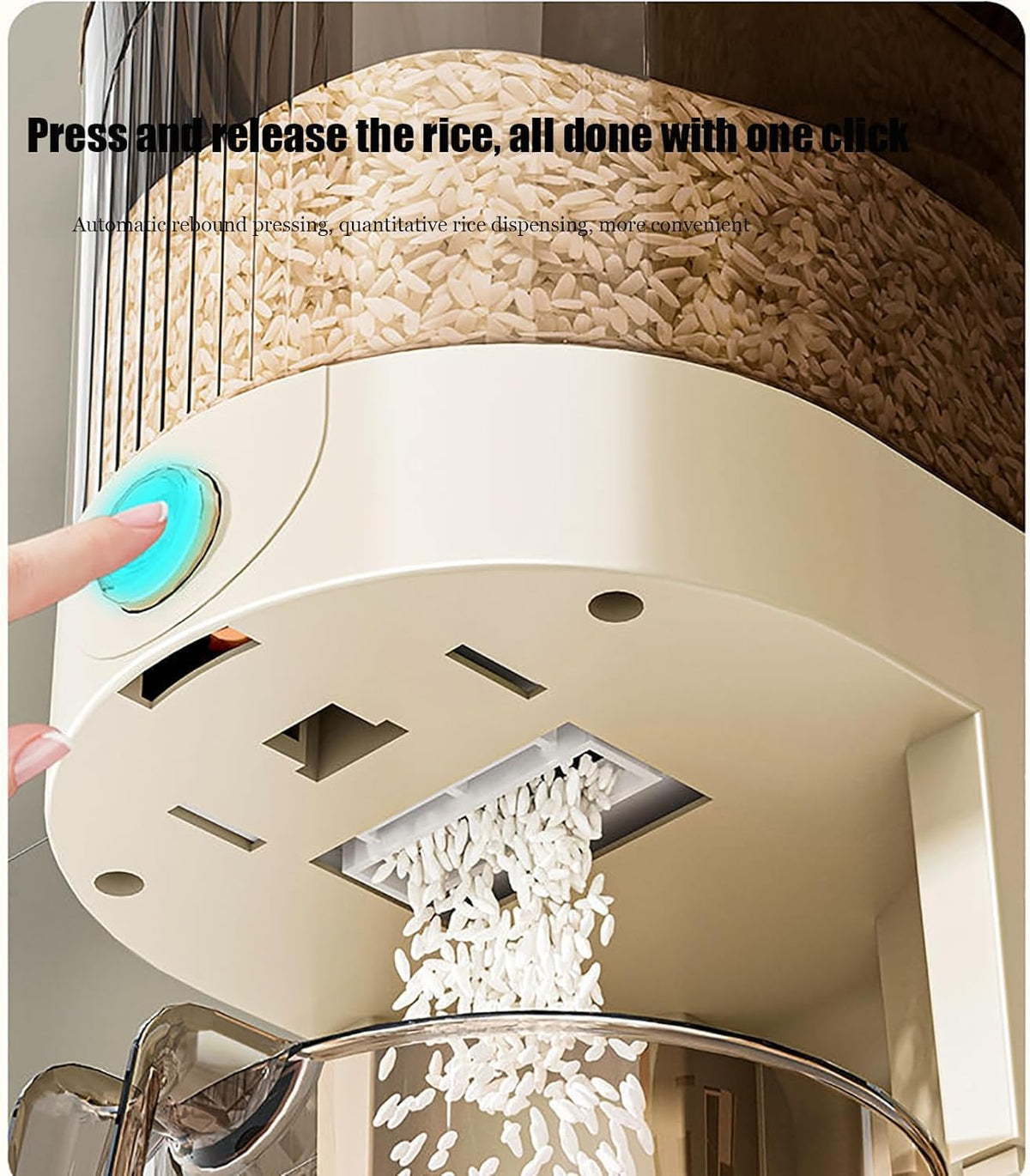 11LB Rice Dispenser, Large Grain Container Storage with Lid Measuring Cylinder Household Cereal Dispenser Bucket for Kitchen Soybean Corn(11lb)