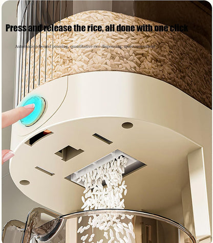 11LB Rice Dispenser, Large Grain Container Storage with Lid Measuring Cylinder Household Cereal Dispenser Bucket for Kitchen Soybean Corn(11lb)