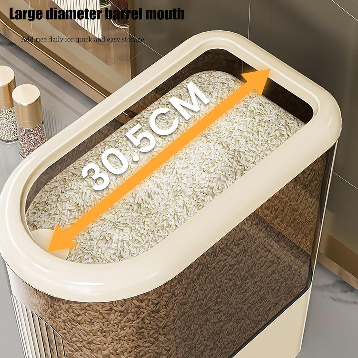 11LB Rice Dispenser, Large Grain Container Storage with Lid Measuring Cylinder Household Cereal Dispenser Bucket for Kitchen Soybean Corn(11lb)
