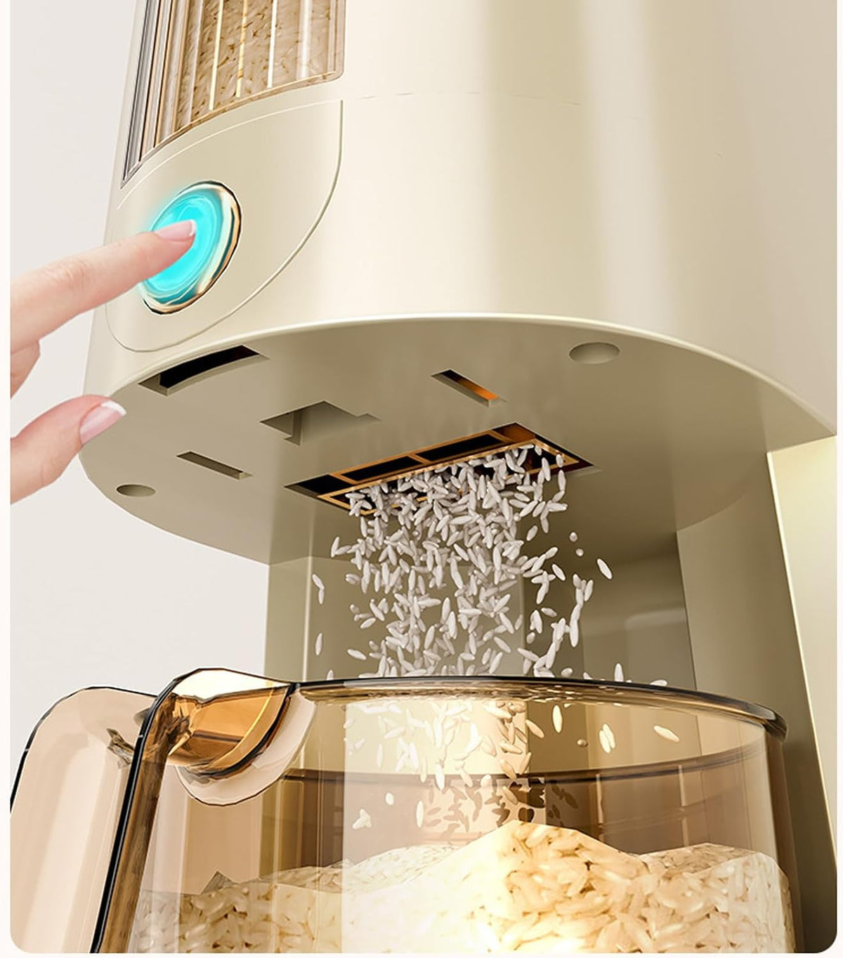 11LB Rice Dispenser, Large Grain Container Storage with Lid Measuring Cylinder Household Cereal Dispenser Bucket for Kitchen Soybean Corn(11lb)