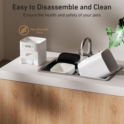 Automatic Dog Feeder with Elevated Stand - 7L Cat Food Dispenser with Large Food Tray, Timed Auto Cat Feeder for Dry Food, 6 Meals Per Day, No-Jam, Freshness Design, Detachable for Easy Clean
