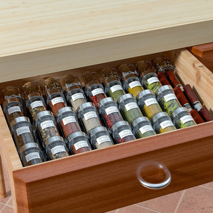 Adjustable Acrylic Spice Drawer Organizer Rack, Spice Drawer Organizer Shelf Expandable From 8 Inch to 16 Inch, Acrylic Drawer Organizer for Seasoning Jars