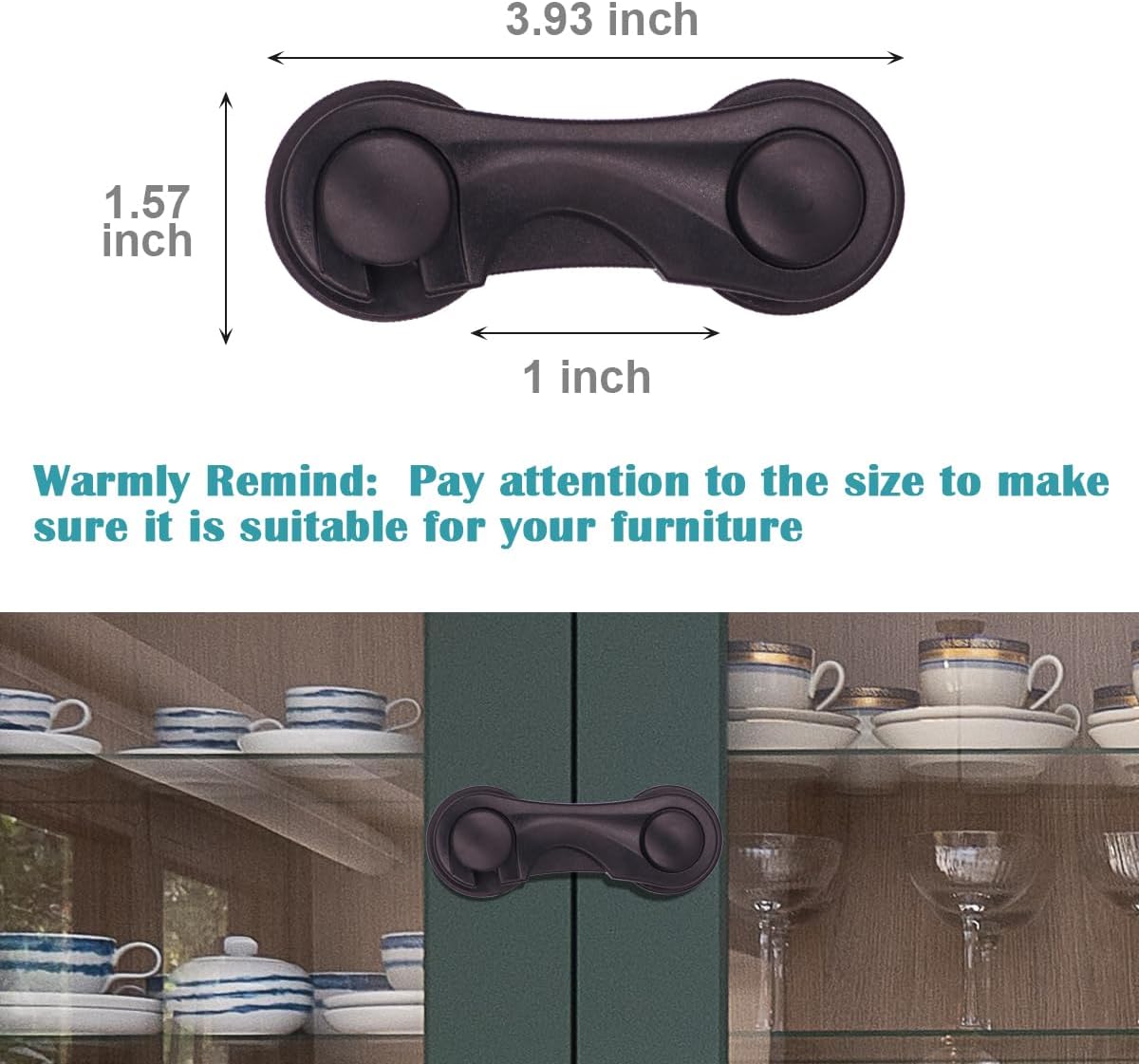 Cabinet Locks for Babies and Child Safety, 4 Pack Childproof Latches with Adhesive for Drawer Cupboards Closet and Pantry Door, Baby Proofing Fridge Lock for Protecting Kids Toddlers and Infants