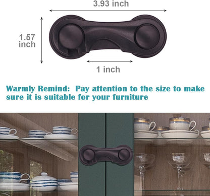 Cabinet Locks for Babies and Child Safety, 4 Pack Childproof Latches with Adhesive for Drawer Cupboards Closet and Pantry Door, Baby Proofing Fridge Lock for Protecting Kids Toddlers and Infants