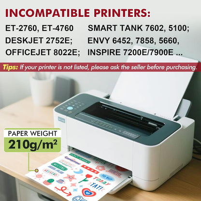 Clear Sticker Paper for Inkjet Printers, Waterproof Glossy | 15 Sheets 8.5x11 Inch, Translucent Printable Vinyl Sticker Paper for Custom Decals