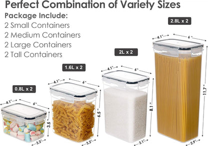 Airtight Food Storage Containers with Lids, 8 PCS