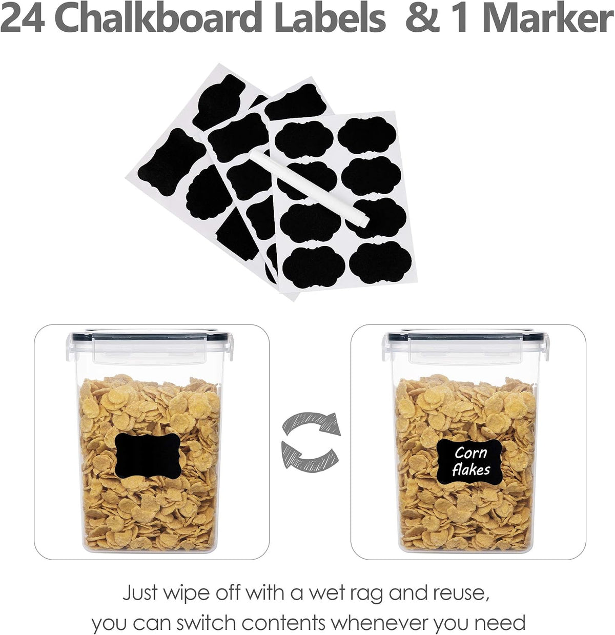 Airtight Food Storage Containers with Lids, 8 PCS