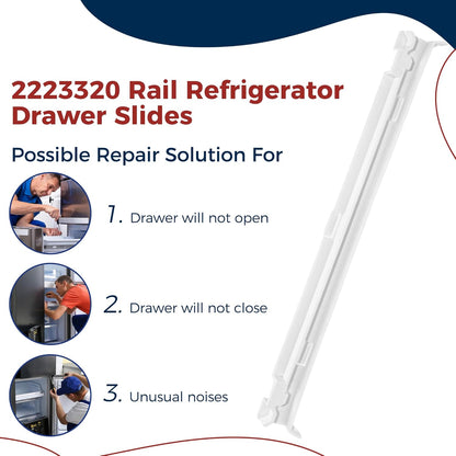 WP2223320 Refrigerator Drawer Slide Rail fit for Whirlpool Kenm0re 2223320 Pan Slide Replacement Part Exactly fit for GD5R, GD5S, GD5Y, 10655216400