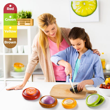 Avocado Saver & Onion Storage Set,4 Pcs Silicone Fruit Vegetable Anti-oxidation Box,Reusable Fridge Fresh Pod Food Storage,Perfect Lemons Tomato Garlic Containers