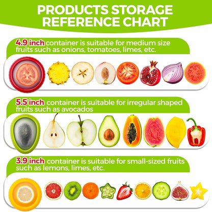 Avocado Saver & Onion Storage Set,4 Pcs Silicone Fruit Vegetable Anti-oxidation Box,Reusable Fridge Fresh Pod Food Storage,Perfect Lemons Tomato Garlic Containers