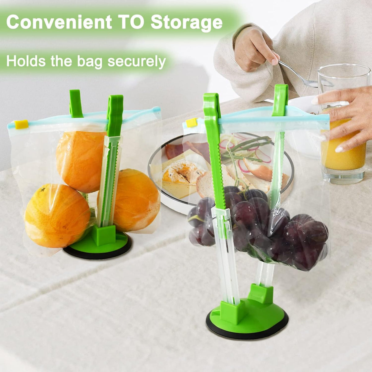 12 Pack Baggy Rack Stand Adjustable Freezer Bag Holder Stand Ziplock Bag Holder for Filling With No Food Spills or Kitchen Mess (Multicolor)