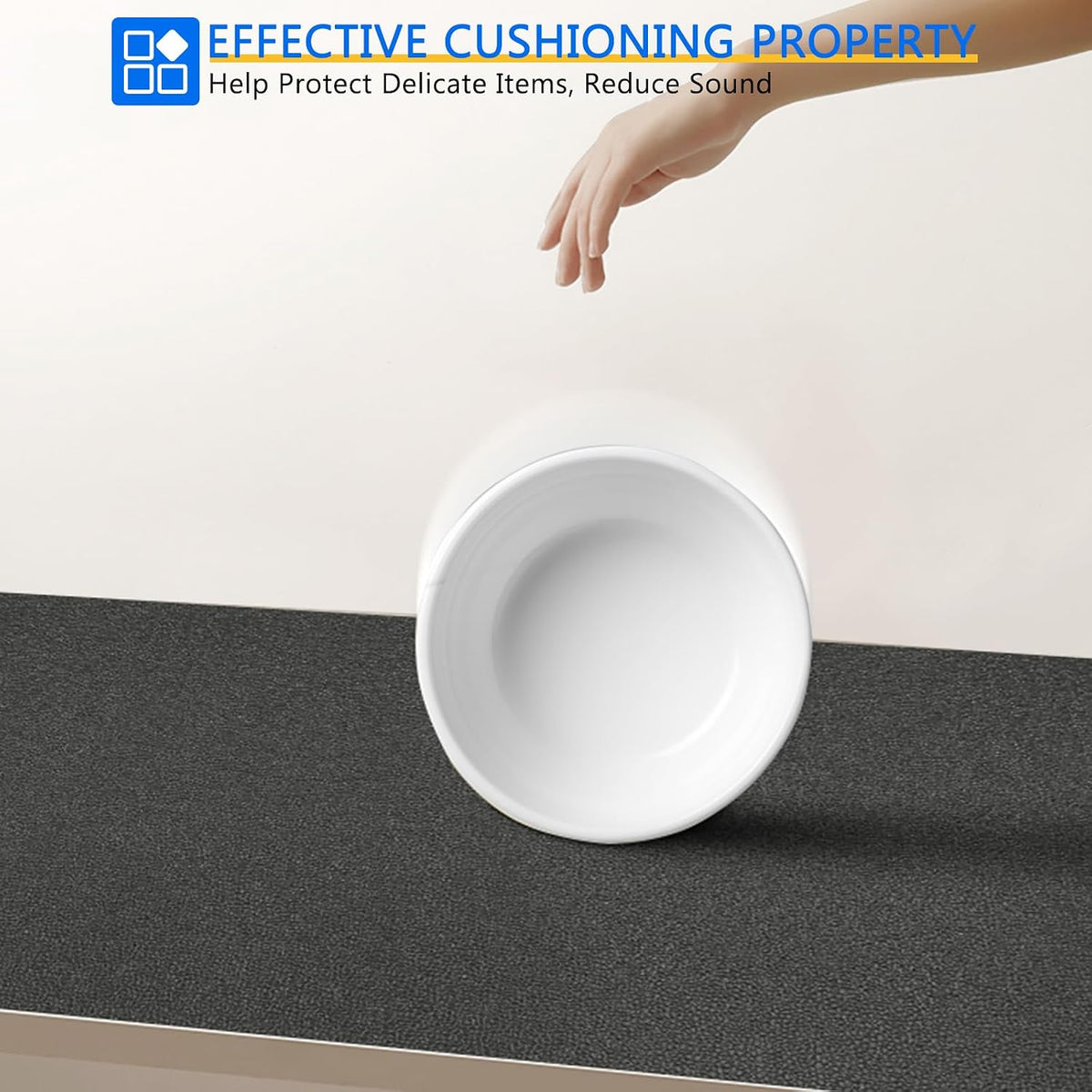Shelf Liner for Cabinets, Drawer Non Adhesive Non Slip Foam Mat for Kitchen, Pantry, Bathroom, Cupboard, Garage, Closet, Shelves, Drawer, Tool Box, Gray 11.8 x 59 inches