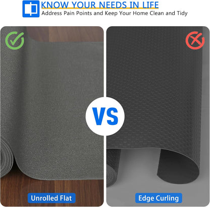 Shelf Liner for Cabinets, Drawer Non Adhesive Non Slip Foam Mat for Kitchen, Pantry, Bathroom, Cupboard, Garage, Closet, Shelves, Drawer, Tool Box, Gray 11.8 x 59 inches