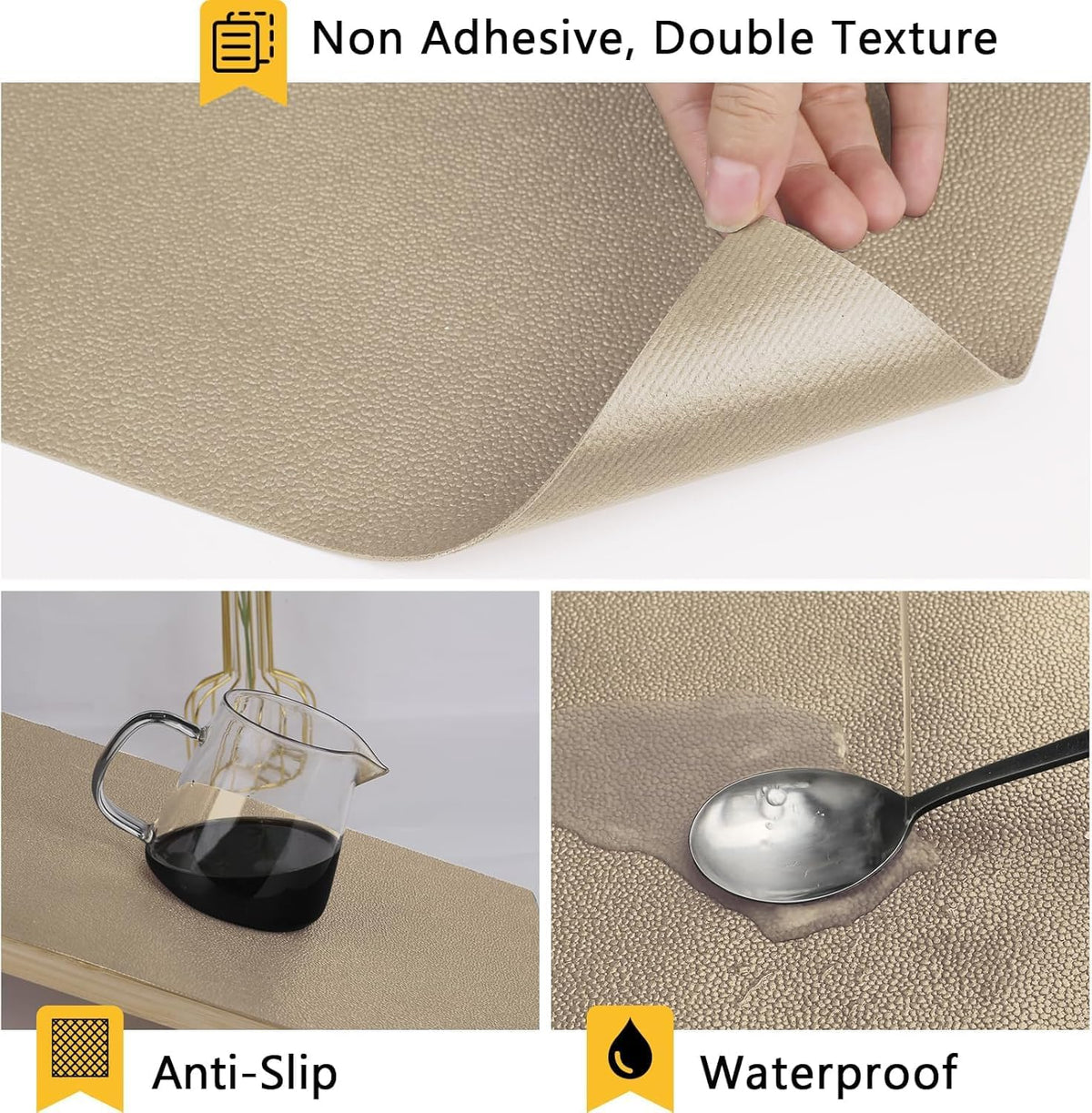 Shelf Liner for Cabinets, Drawer Non Adhesive Non Slip Foam Mat for Kitchen, Pantry, Bathroom, Cupboard, Garage, Closet, Shelves, Drawer, Tool Box, Gray 11.8 x 59 inches