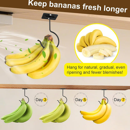 2 Pcs Banana Hook, Under Cabinet Foldable Banana Hanger