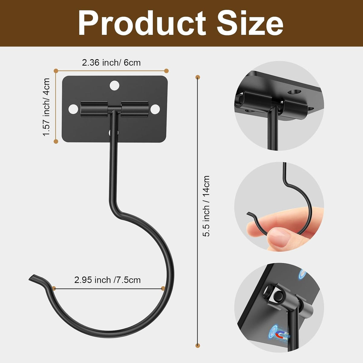 2 Pcs Banana Hook, Under Cabinet Foldable Banana Hanger