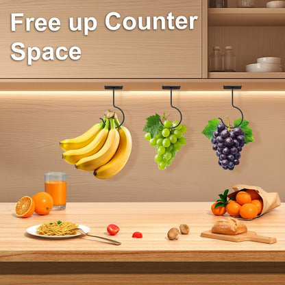 2 Pcs Banana Hook, Under Cabinet Foldable Banana Hanger
