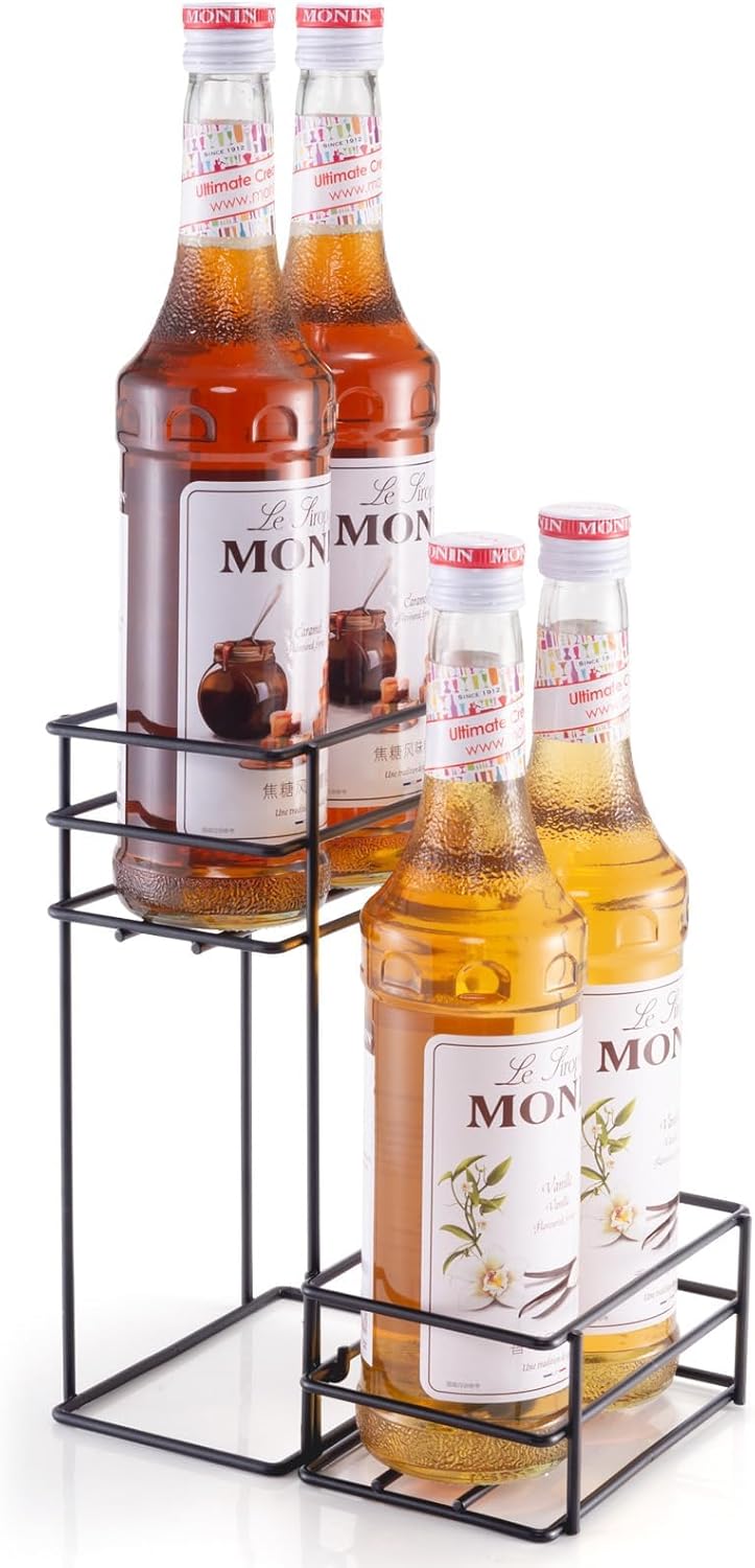 12 Bottle Capacity Coffee Syrup Organizer 3 Tier Coffee Syrup Stand Shelf for Coffee Bar Kitchen Small Wine Rack for Bar Family Storage for Syrup Wine Dressing