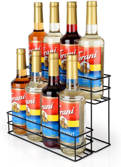 12 Bottle Capacity Coffee Syrup Organizer 3 Tier Coffee Syrup Stand Shelf for Coffee Bar Kitchen Small Wine Rack for Bar Family Storage for Syrup Wine Dressing