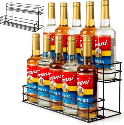 12 Bottle Capacity Coffee Syrup Organizer 3 Tier Coffee Syrup Stand Shelf for Coffee Bar Kitchen Small Wine Rack for Bar Family Storage for Syrup Wine Dressing