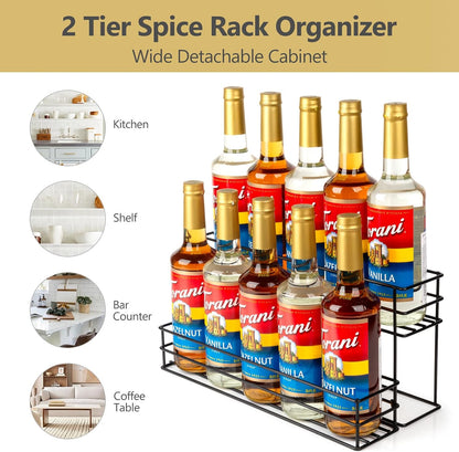 12 Bottle Capacity Coffee Syrup Organizer 3 Tier Coffee Syrup Stand Shelf for Coffee Bar Kitchen Small Wine Rack for Bar Family Storage for Syrup Wine Dressing