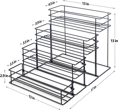 12 Bottle Capacity Coffee Syrup Organizer 3 Tier Coffee Syrup Stand Shelf for Coffee Bar Kitchen Small Wine Rack for Bar Family Storage for Syrup Wine Dressing