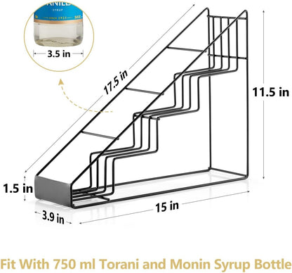 12 Bottle Capacity Coffee Syrup Organizer 3 Tier Coffee Syrup Stand Shelf for Coffee Bar Kitchen Small Wine Rack for Bar Family Storage for Syrup Wine Dressing